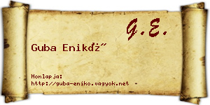 Guba Enikő névjegykártya
